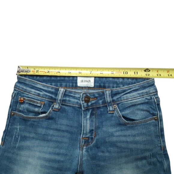 Hudson Jeans Girls 10 Blue Straight Leg Stretch Medium Wash 22 in Inseam - Picture 2 of 16